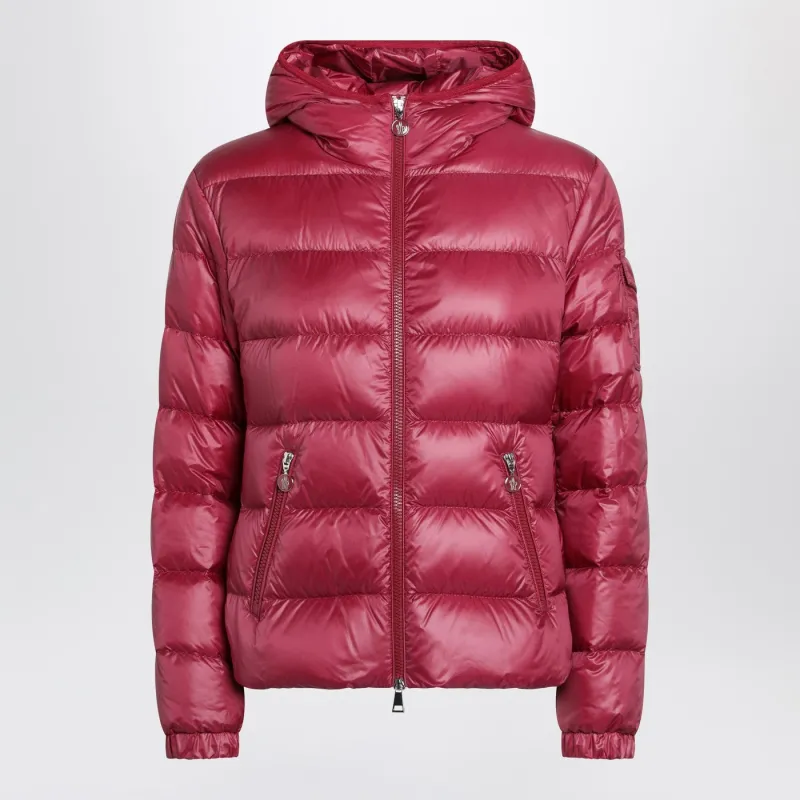Glesse Short Padded Jacket With Hood In Red made by Moncler