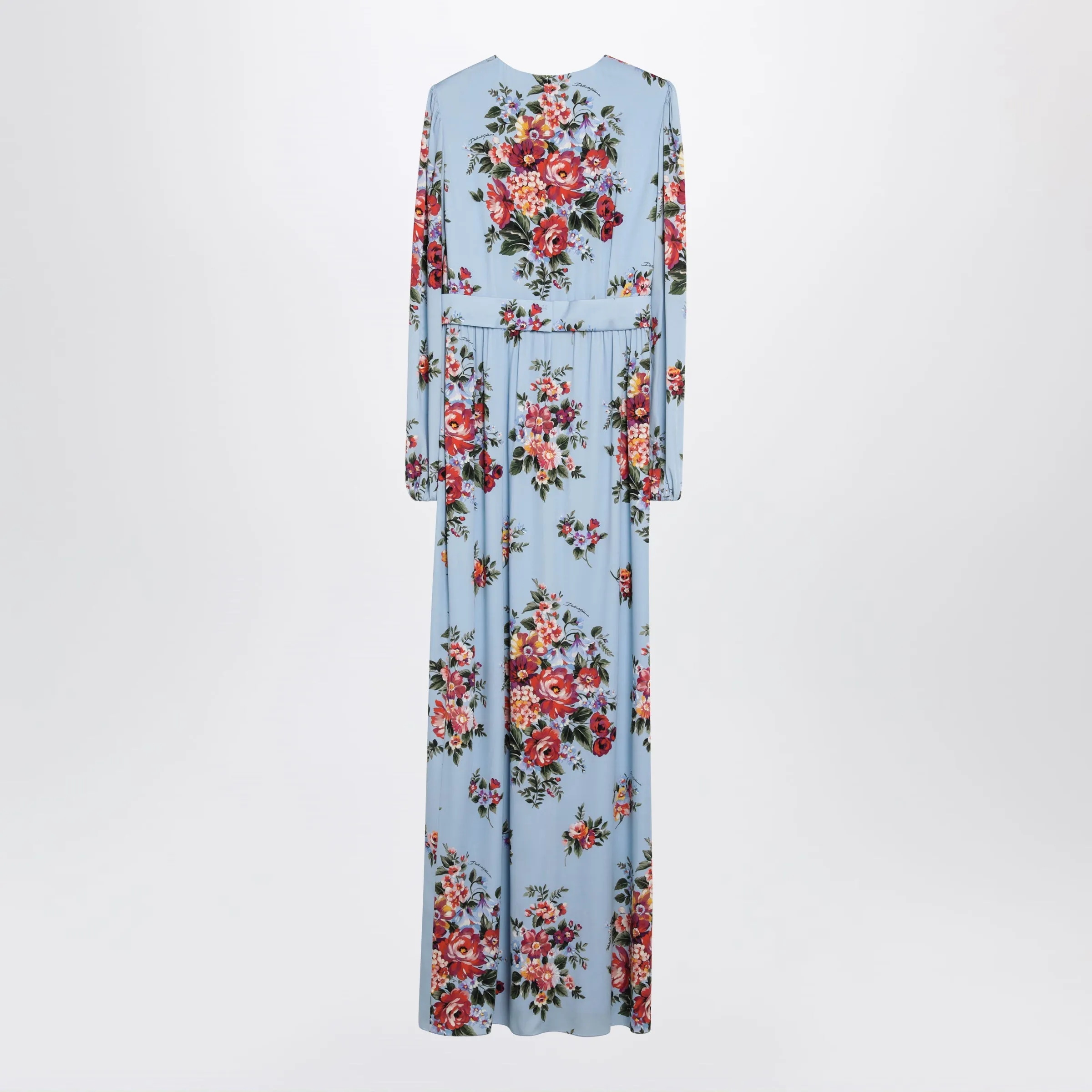 Light Blue Long Dress With Floral Print sold by Wanan Luxury product image thumbnail 2