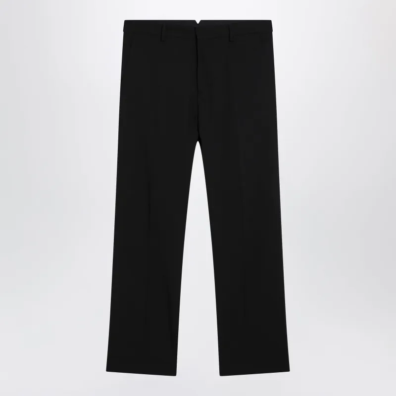 Black Trousers In Wool Gabardine sold by Wanan Luxury