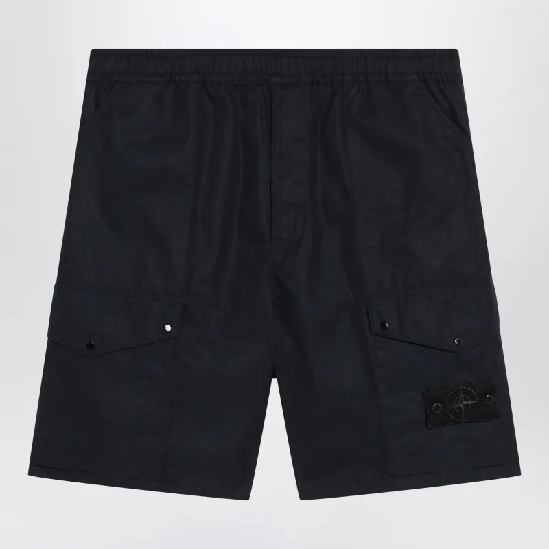 Blue Cotton Cargo Shorts made by Stone Island