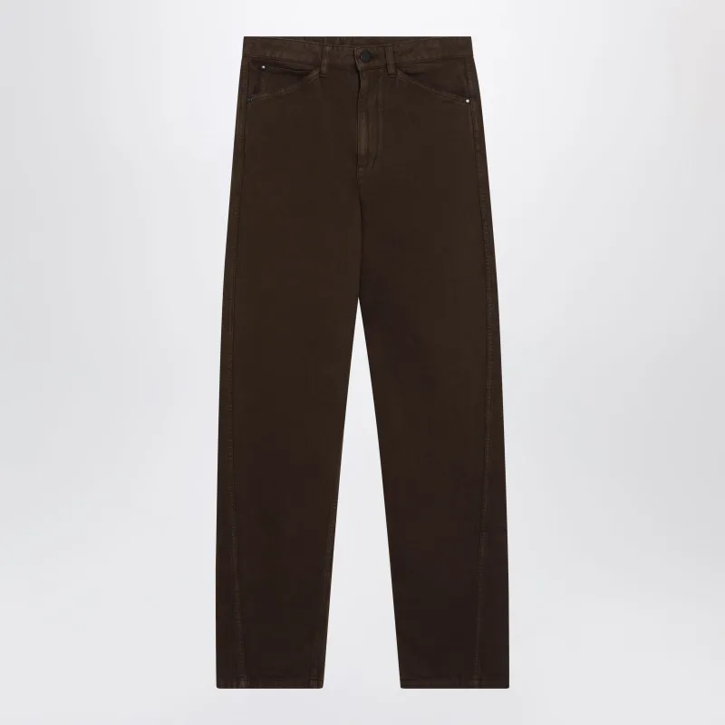 Brown Twill Trousers sold by Wanan Luxury