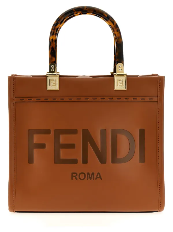 Fendi Sunshine Small Hand Bags Brown made by Fendi