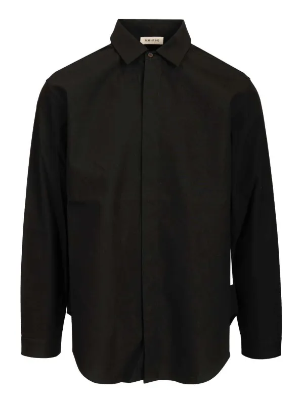Cotton And Wool Shirt Shirts Black made by Fear of God