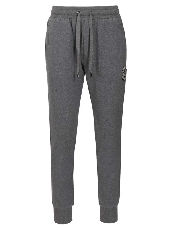 Hu7p4 + Patch Araldico Trousers Grey sold by Wanan Luxury