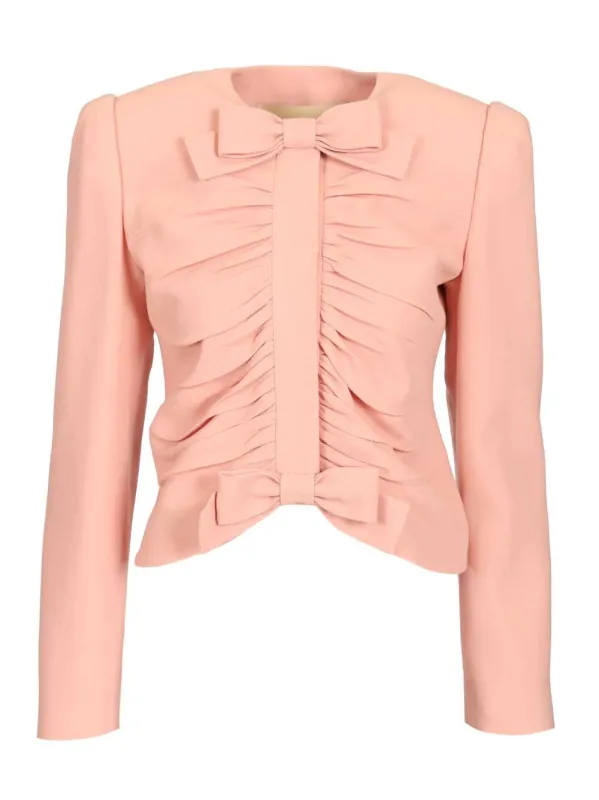 Short Jacket In Crispy Light Wool Jackets Rose made by Valentino Garavani