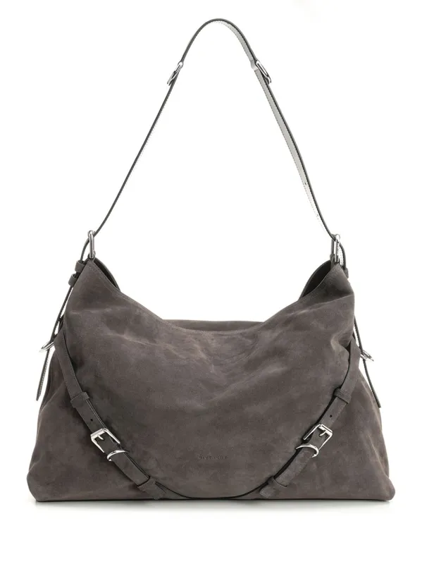 Voyou Large Suede Shoulder Bag Shoulder Bags Grey made by Givenchy