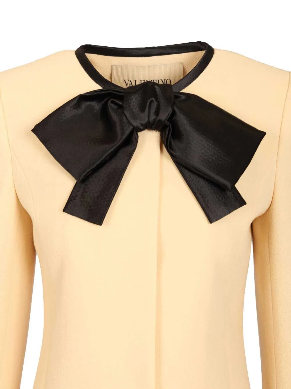 Wool Crepe Caban Jacket With Bow Jackets White sold by Wanan Luxury product image thumbnail 3