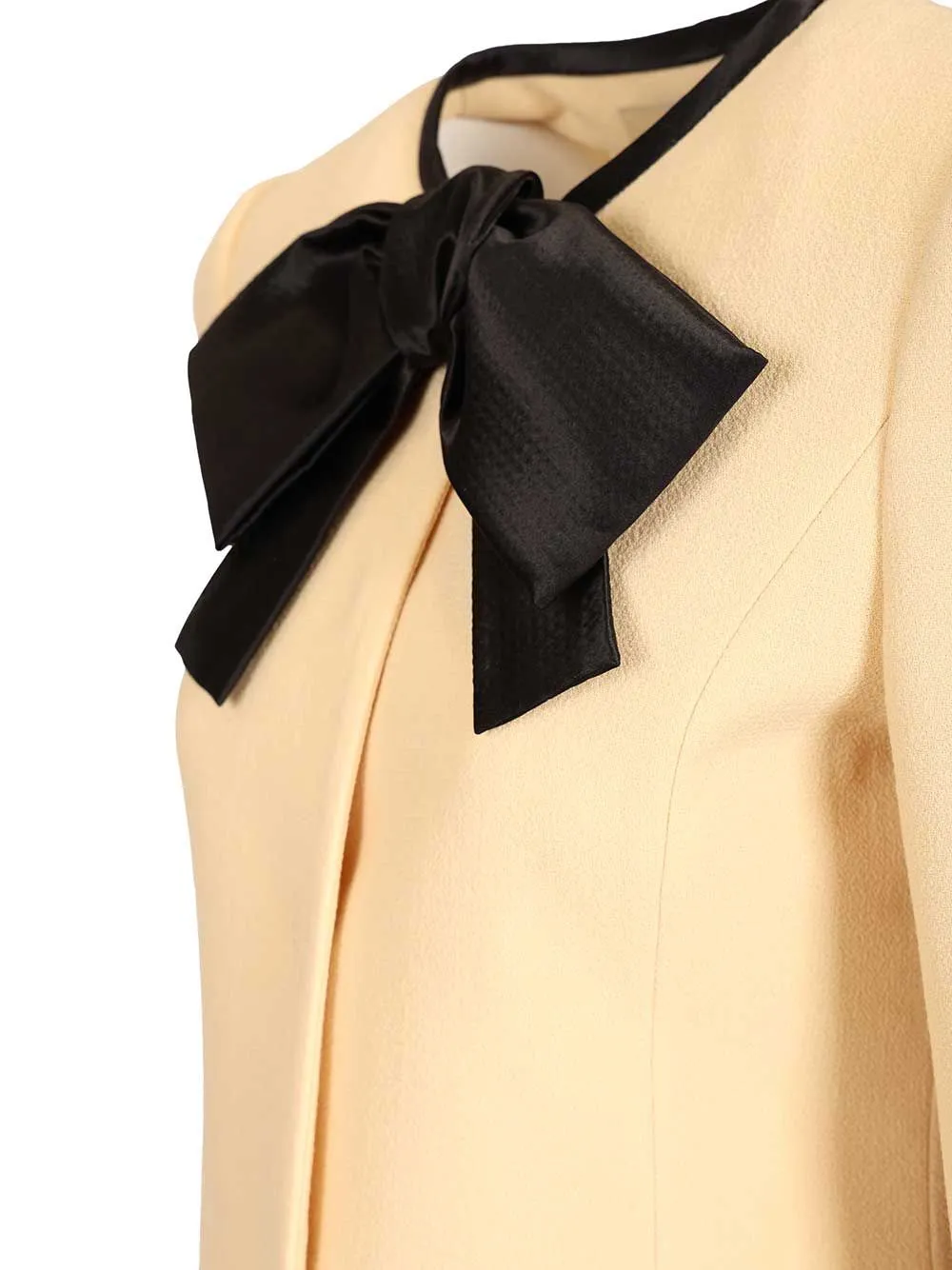 Wool Crepe Caban Jacket With Bow Jackets White sold by Wanan Luxury product image thumbnail 4
