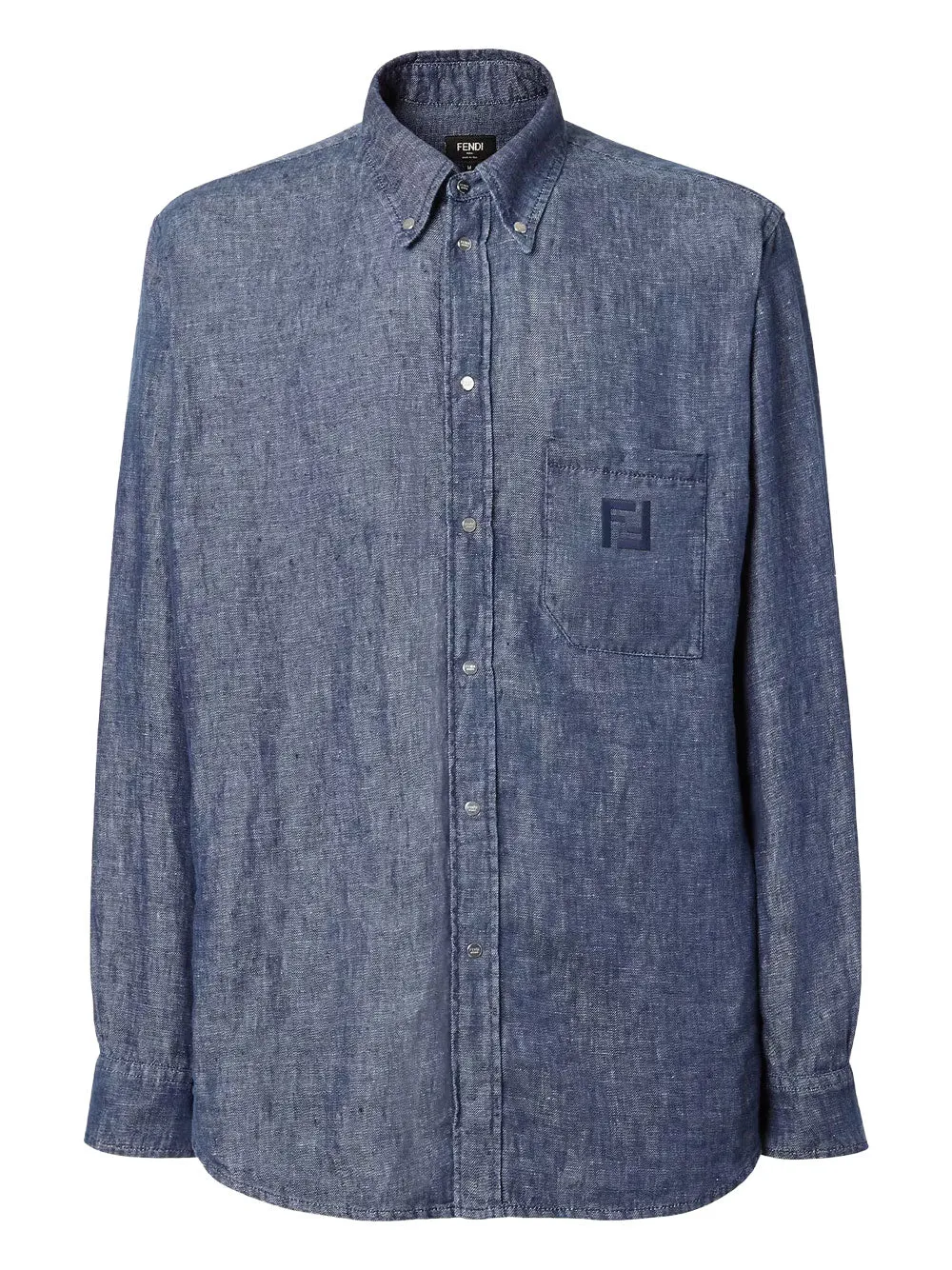 Comfort Fit Chambray Shirt With Ff Embroidery sold by Wanan Luxury