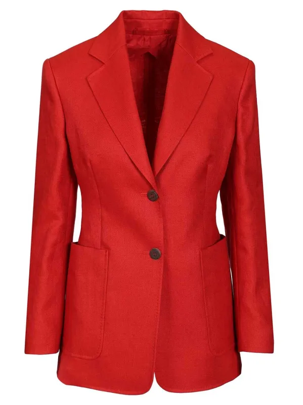 Linen Blazer Jackets Red sold by Wanan Luxury