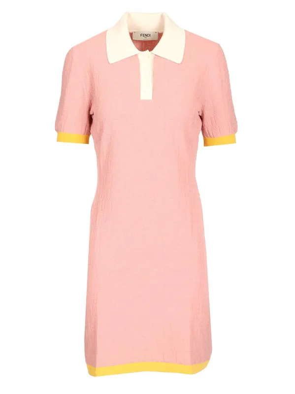 Adv - Look 2 - Cropped Polo Knit Openwork Dresses Rose made by Fendi