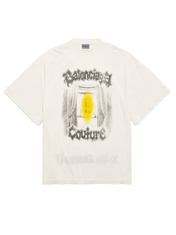 Women`S Salon De Couture Shaped T-Shirt In Cream made by Balenciaga