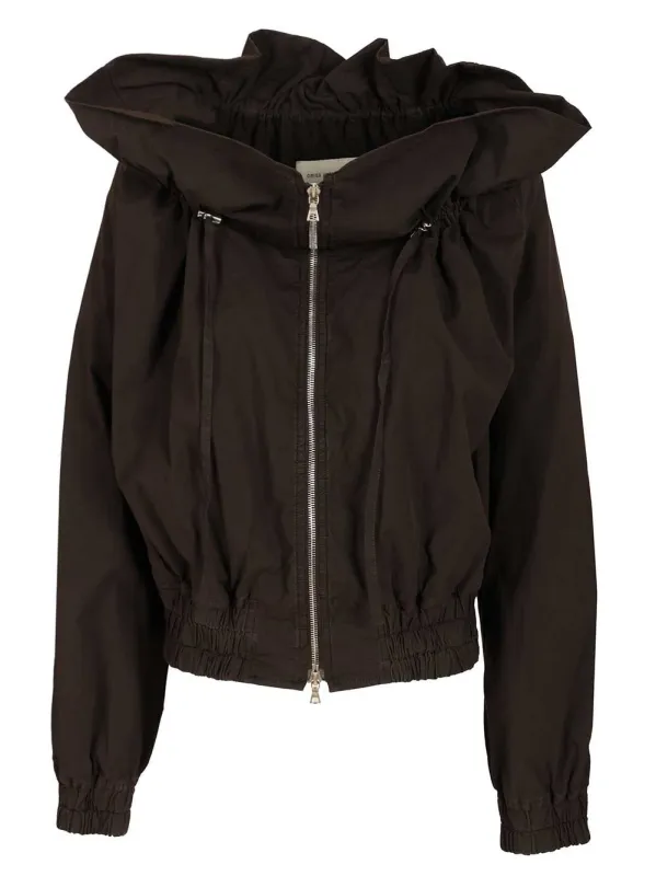 Cotton Blend Ruffled Jacket Jackets Brown sold by Wanan Luxury