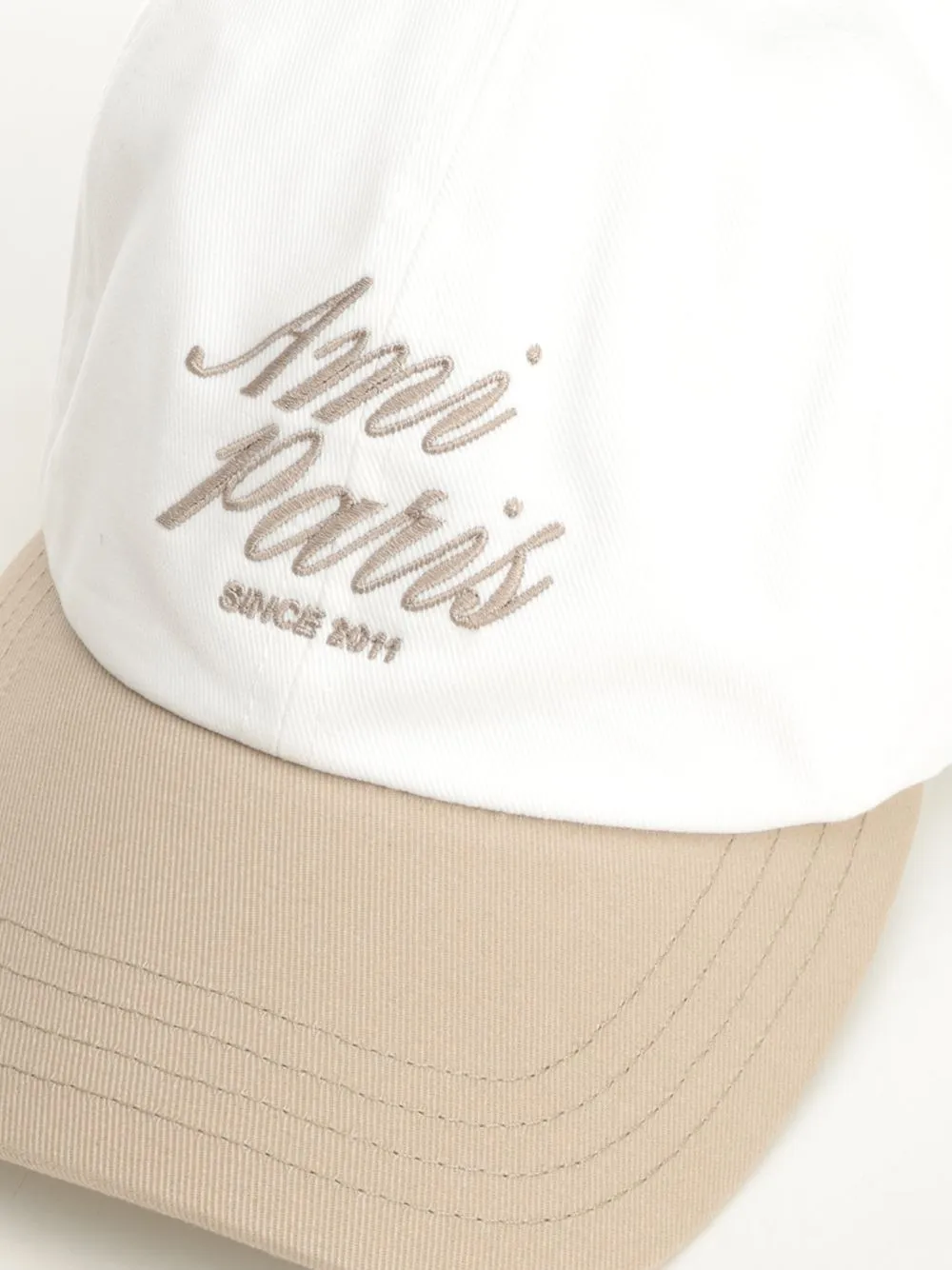 Bicolor Ami Paris Cap Cotton Gabardine Hats Beige sold by Wanan Luxury product image thumbnail 4