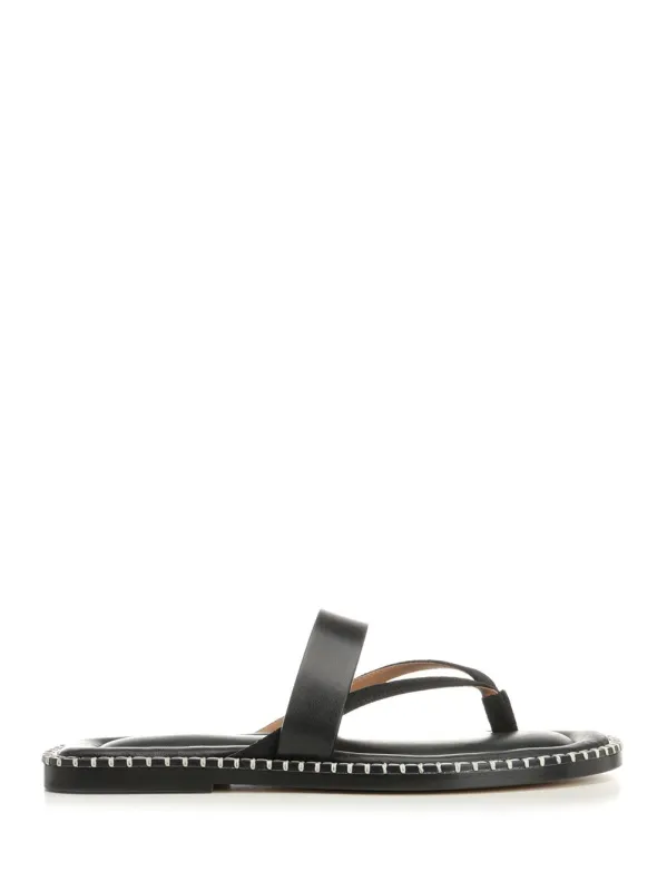 Leather Flip-Flops Scarpe Basse Black made by Dries Van Noten