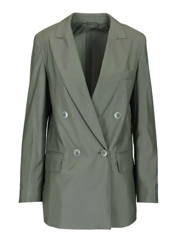 Double-Breasted Blazer Jackets Green made by MaxMara