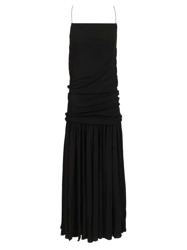 Abiha Gathered Jersey Midi Dress Dresses Black made by Jacquemus