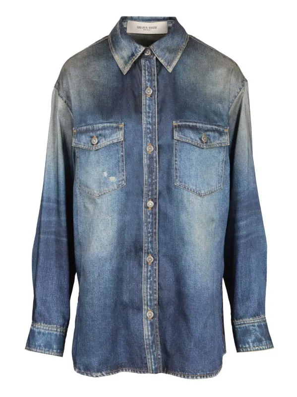 Patty Denim Shirt Jackets Blue made by Golden Goose