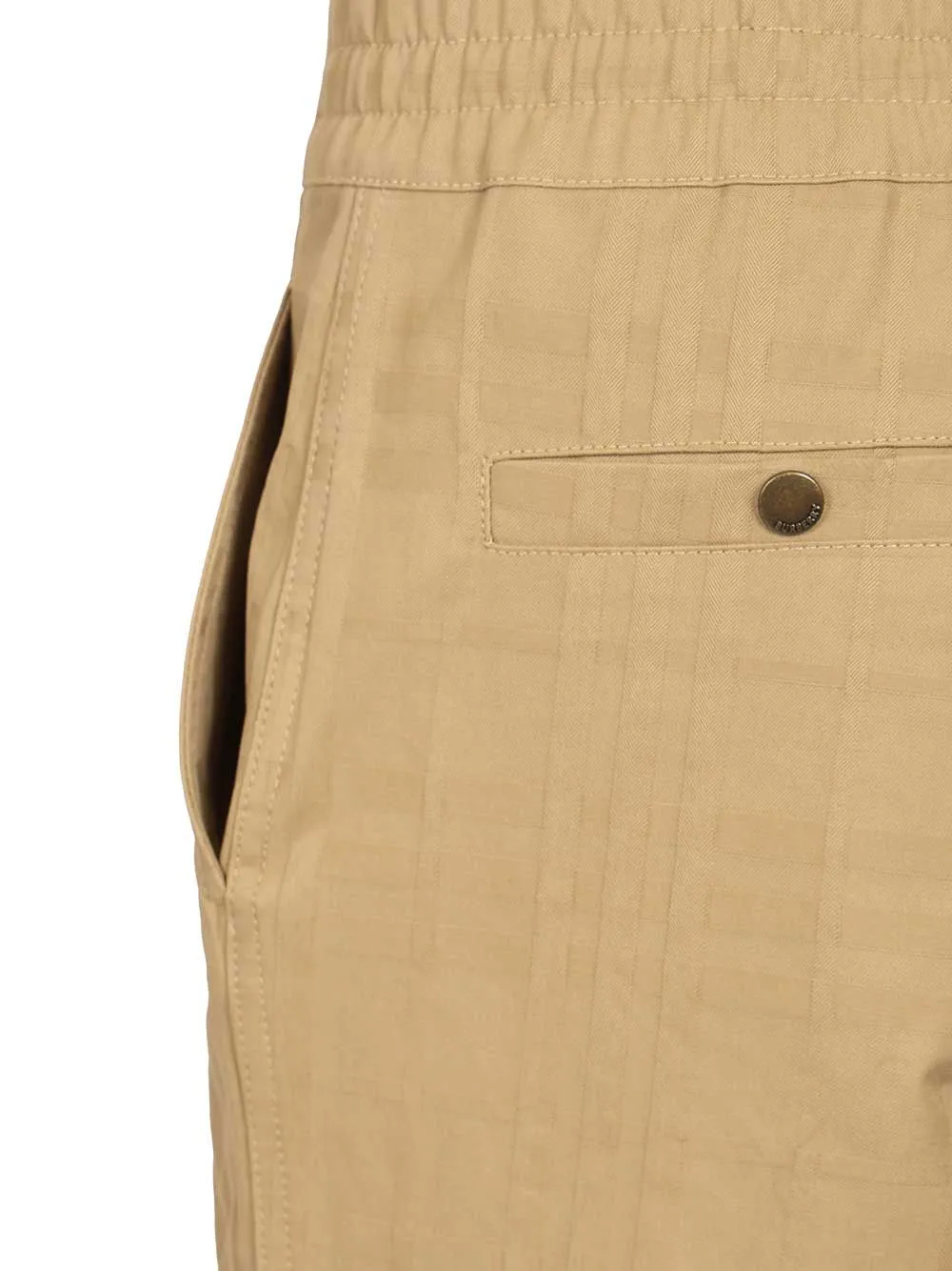 Textured Check Cotton Trousers Beige sold by Wanan Luxury product image thumbnail 5