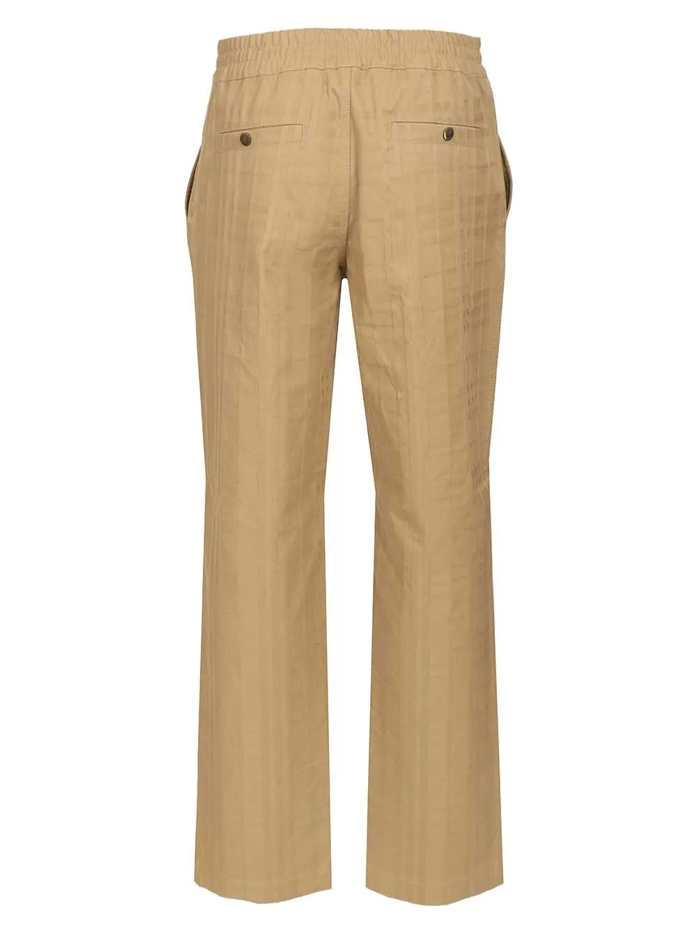 Textured Check Cotton Trousers Beige sold by Wanan Luxury product image thumbnail 2