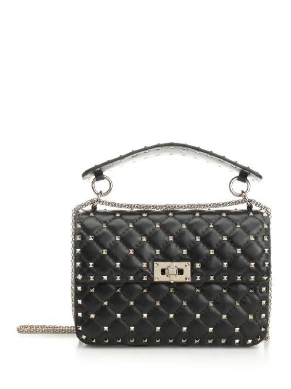 Rockstud Spike Shoulder Bags Black sold by Wanan Luxury