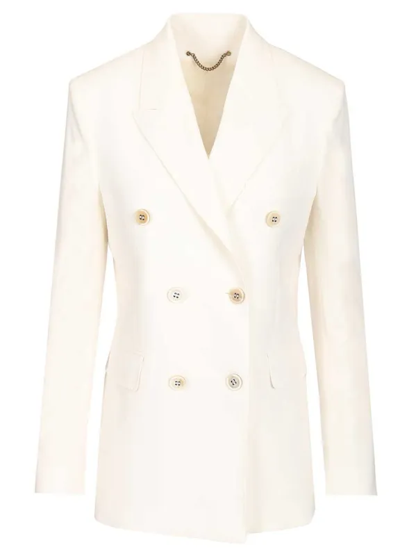 Double-Breasted Blazer Jackets White sold by Wanan Luxury