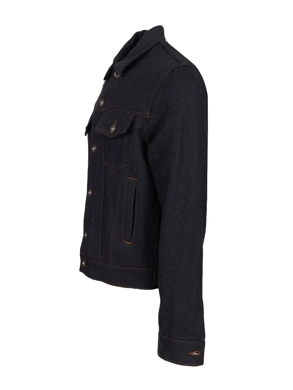 Wool Trucker Jacket Jackets Blue sold by Wanan Luxury product image thumbnail 3