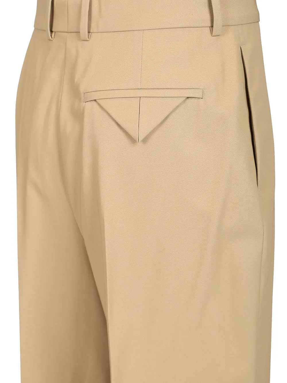 In Flowing Cotton Twill Trousers Beige sold by Wanan Luxury product image thumbnail 3