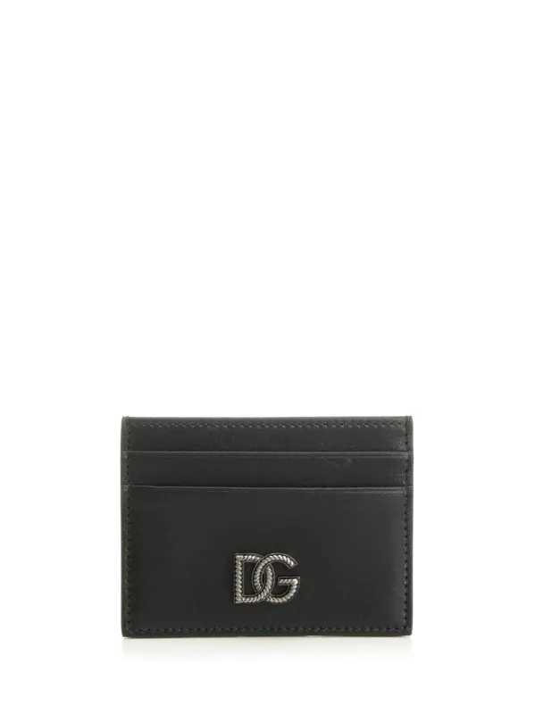 Calfskin Card Holder Small Leather Goods Black made by Dolce & Gabanna