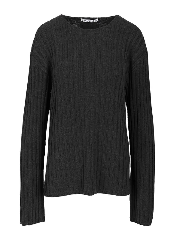 Crew Neck Sweater Knitwear Grey made by Acne Studios