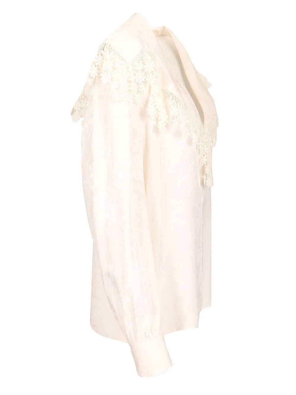 Blouse With Maxi Collar Shirts White sold by Wanan Luxury product image thumbnail 3