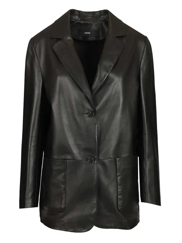Ohann Leather Blazer Jackets Black made by ARMA