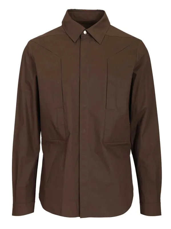 Fogpocket Outershirt Shirts Brown made by Rick Owens
