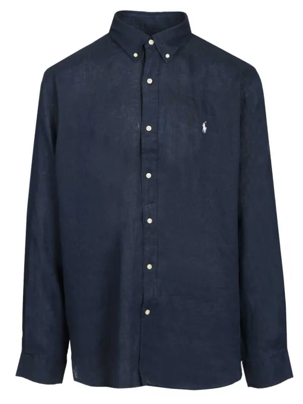 Lightweight Linen Shirt Shirts Blue made by Polo by Ralph Lauren