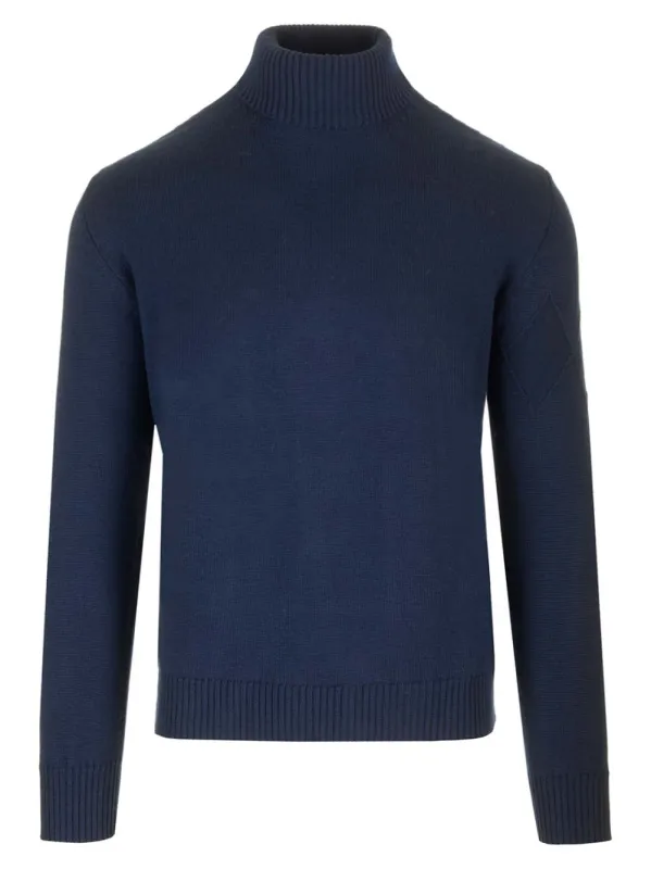 Merino Wool Turtleneck Knitwear Blue made by Ballantyne