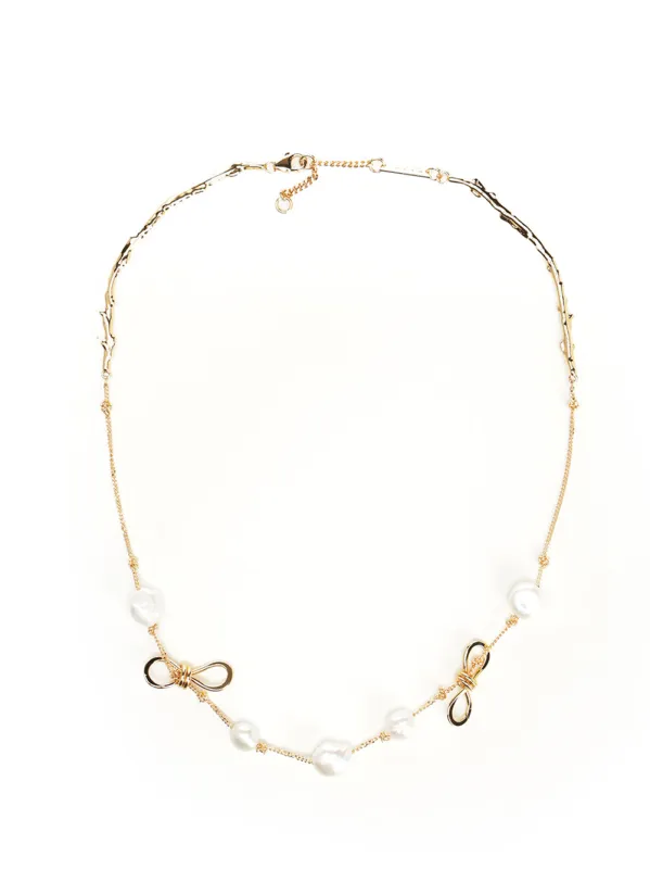 Necklace With Knots And Pearls Jewelry Gold made by Marni