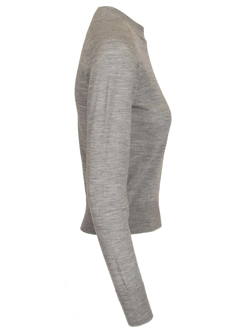 Quota -Crewneck Sweater With Contrasted Ami De Coeur Knitwear Grey sold by Wanan Luxury product image thumbnail 4