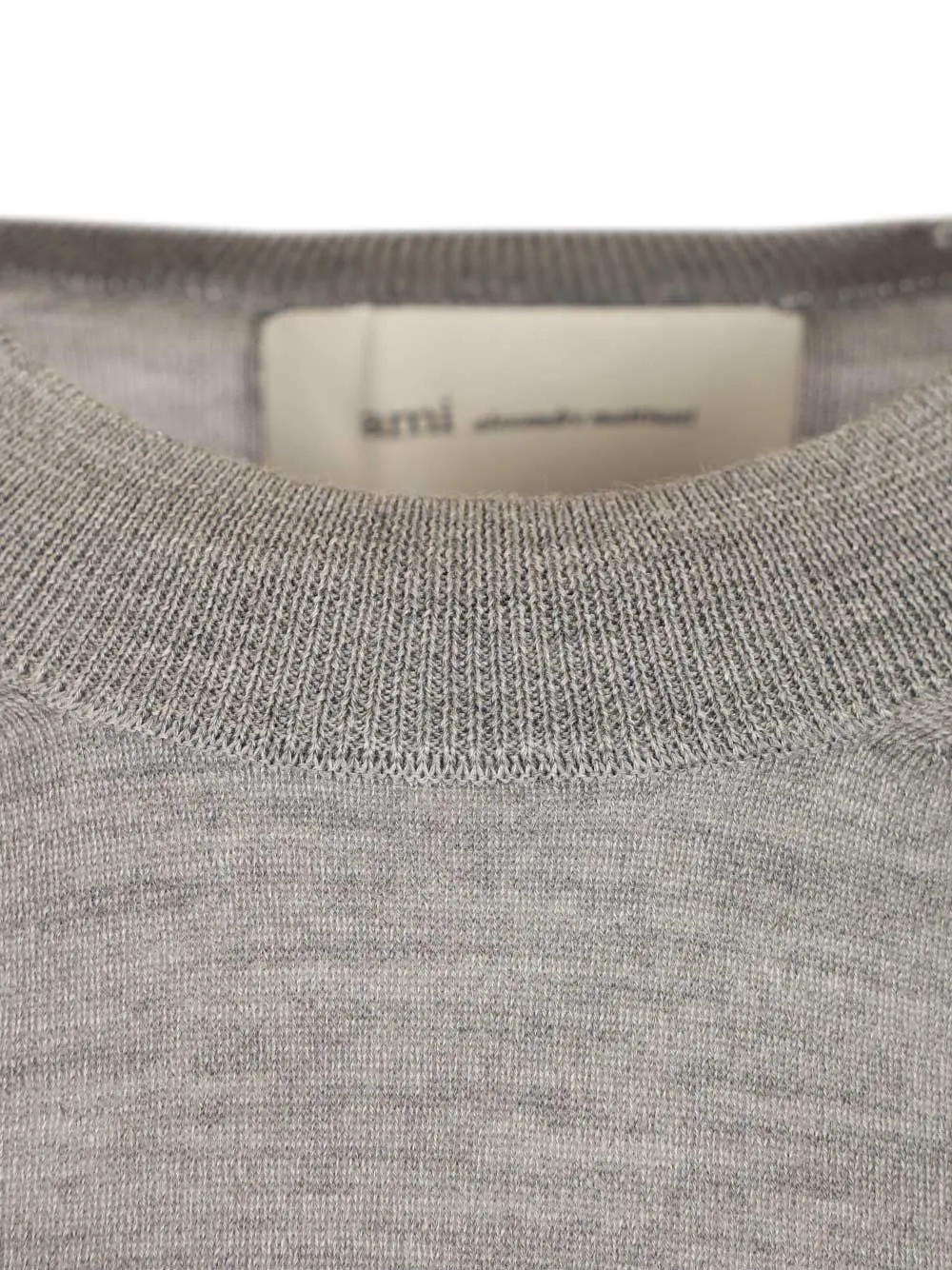Quota -Crewneck Sweater With Contrasted Ami De Coeur Knitwear Grey sold by Wanan Luxury product image thumbnail 5