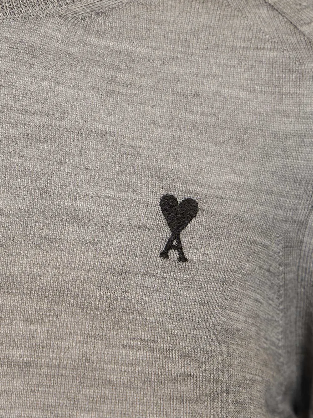 Quota -Crewneck Sweater With Contrasted Ami De Coeur Knitwear Grey sold by Wanan Luxury product image thumbnail 3