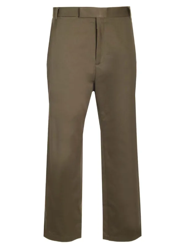 Relaxed Pleated Trousers Green made by Thom Browne