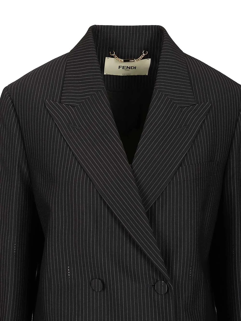 Pinstriped Wool Blazer Jackets Blue sold by Wanan Luxury product image thumbnail 3