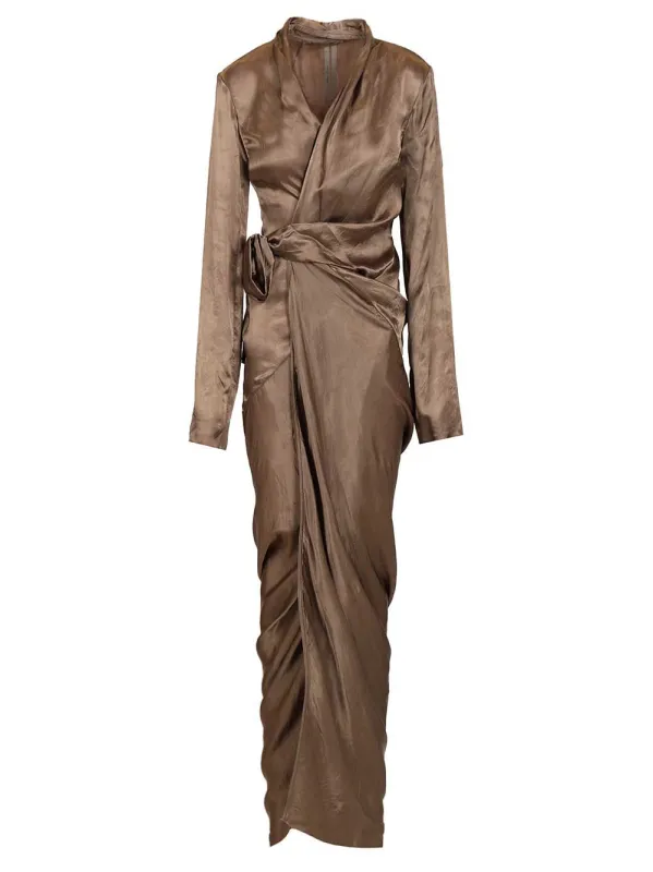 Wrap Gown Dress Dresses Brown made by Rick Owens