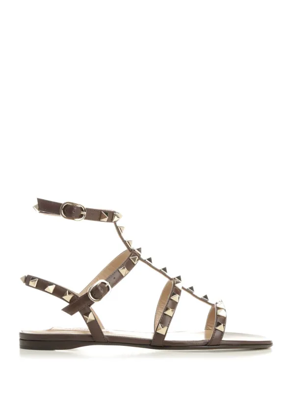 Rockstud Low Sandal Scarpe Basse Brown sold by Wanan Luxury