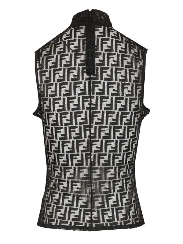 Ff Jersey Top Tops Black made by Fendi