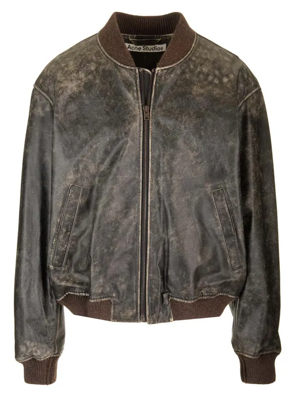 Leather Bomber Jacket Jackets Black made by Acne Studios