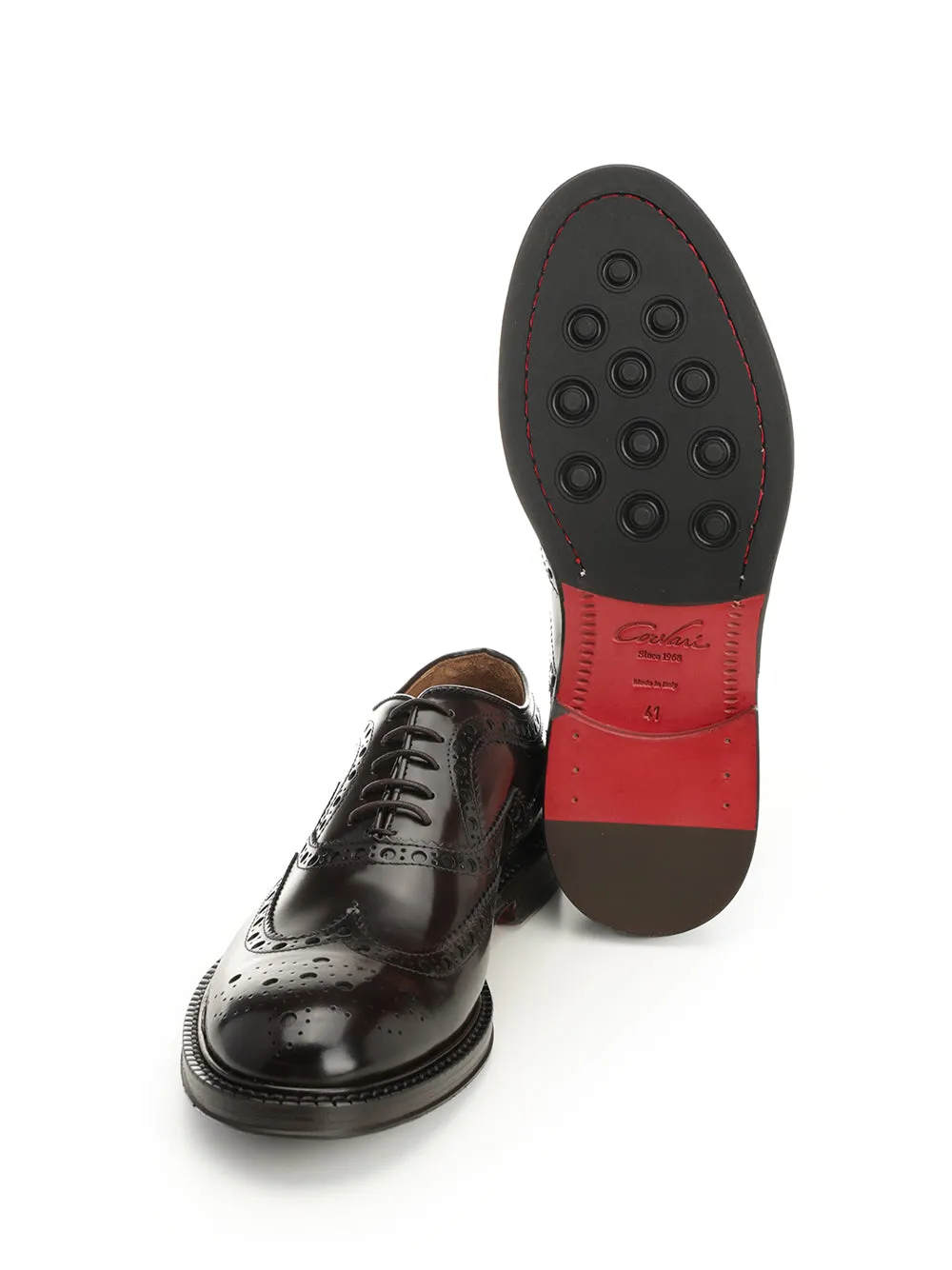 Duilio Shoe In Brushed Leather Lace-Up Shoes Brown sold by Wanan Luxury product image thumbnail 4