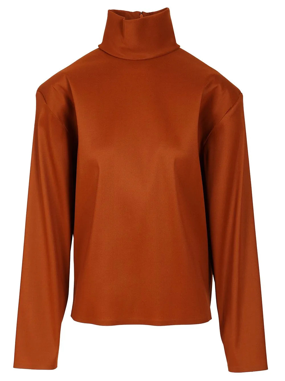 Silk High-Neck Top Tops Brown sold by Wanan Luxury