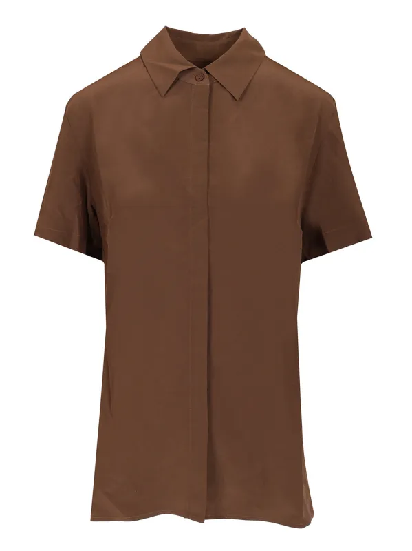 Short-Sleeved Shirt Shirts Brown made by Matteau