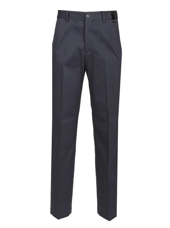 Gabardine Cigarette Trousers Blue made by Fendi