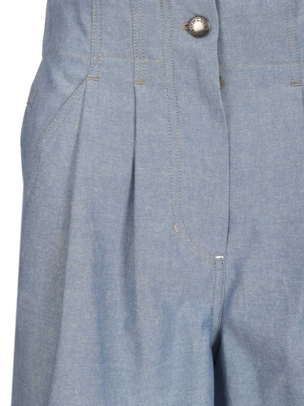 Chambray Cotton Shorts Trousers Light Blue sold by Wanan Luxury product image thumbnail 4
